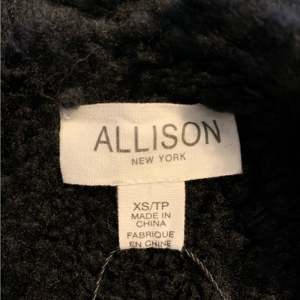 Allison New York quilted black faux fur cropped vest   Size XSTP - Picture 8 of 10